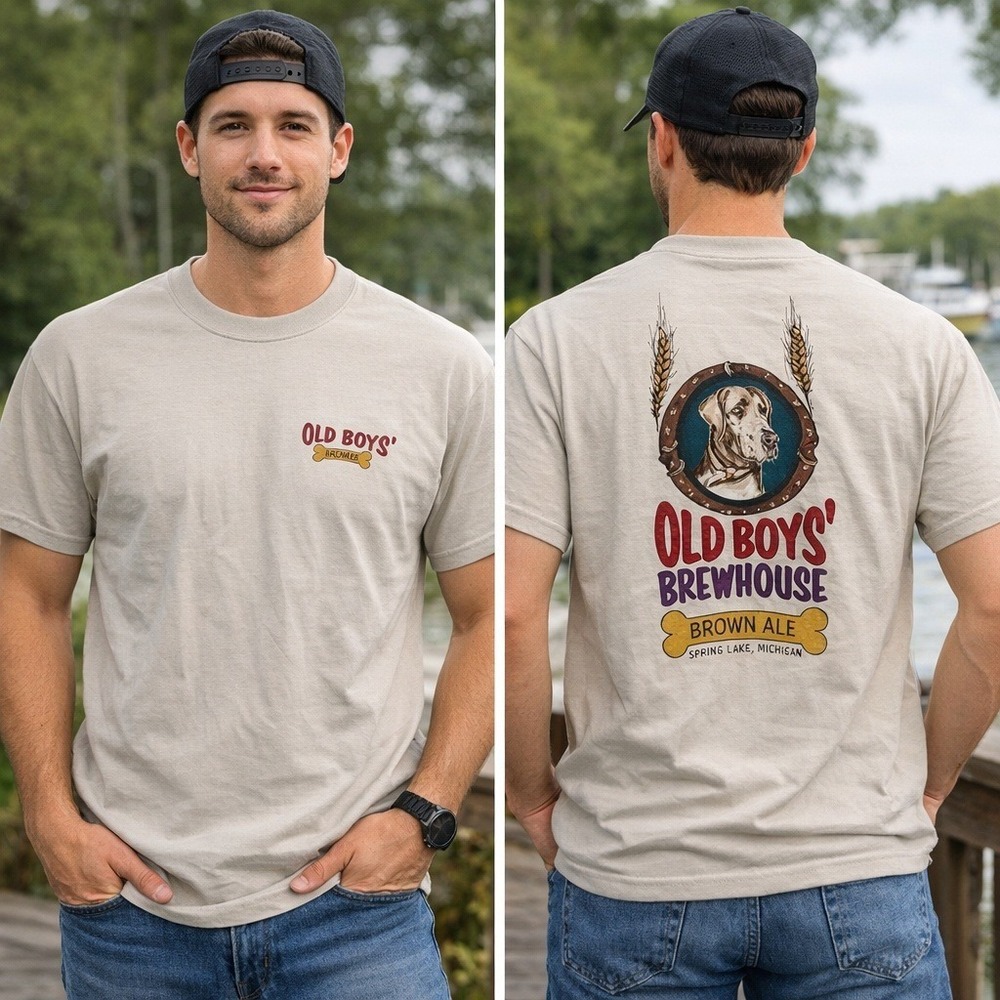 Vintage Men's M Beer Brewery Graphic T Shirt Dog Lover Dad Brew Dude